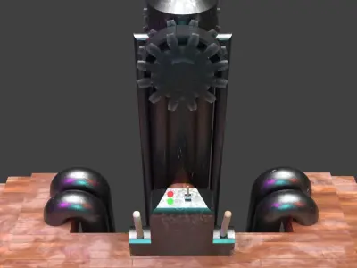Steam Furnace Free low-poly 3D model