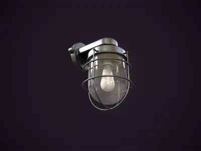 Industrial Wall Lamp Low-poly 3D model