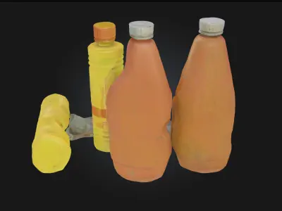Vintage Bottles and Lids  Timeless Elegance in Glass 3D model