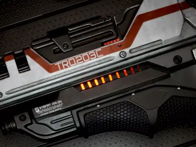 Sci-fi Gun Low-poly 3D model 7