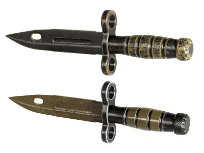 knife 2 two military knives Low-poly 3D model