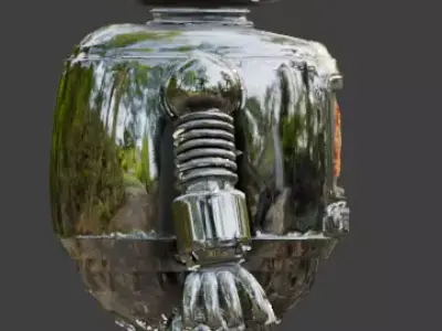 Vintage Chrome Atompunk Social Droid 3D Model Low-poly 3D model