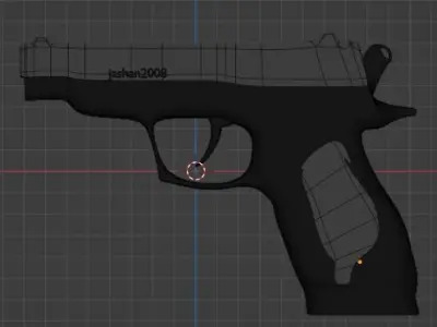 gun for games or animations Low-poly 3D model