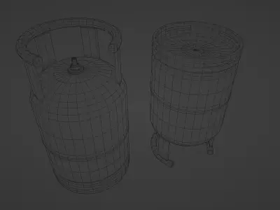 WornOff Gas Cylinder 3D model