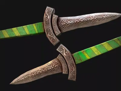 Medieval Dagger Sword Knife Knight Weapon  Low-poly 3D model