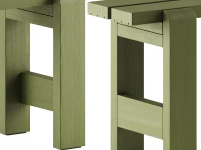 Weekday Table L180 and Bench L140 by Hay 3D model