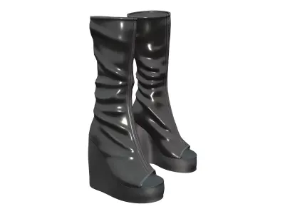 Women Camouflage Military Soldier Boots Low-poly 3D model