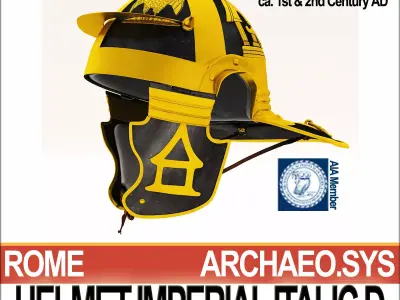 Roman Helmet Imperial Italic D Mainz 3D model