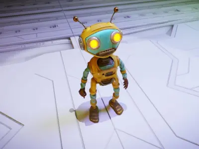 Robot Bee Animated Low-poly 3D model