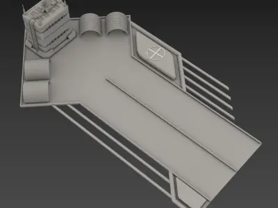 Airfield train station 3D model