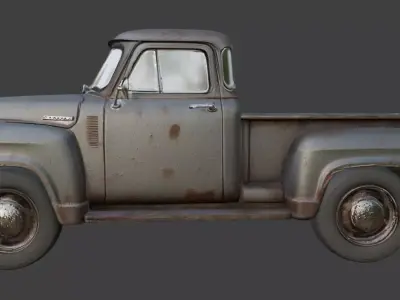Vintage Rusty Pickup Truck 3D Model 3D model 2