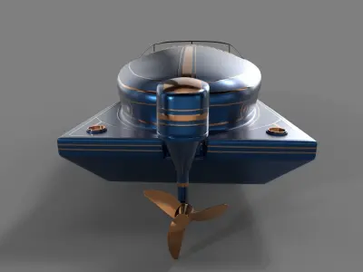 Motorboat 3D model 6