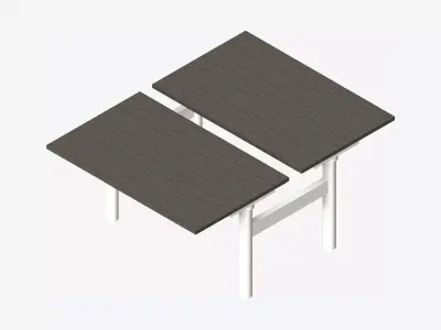Desk - Rectangle - Simplicity - Double Low-poly 3D model