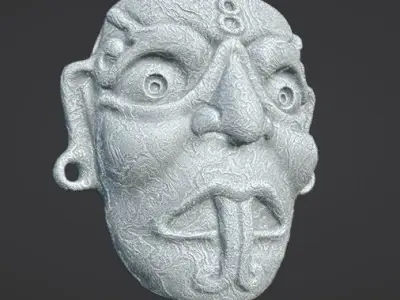 tlaloc mask prehispanic pendant 3D print model