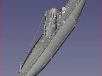 Austro-Hungarian Submarine 1915-1918 - German UB I Class 3D print model