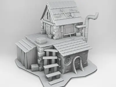 Stylized Middle Ages Set Part 3 3D print model