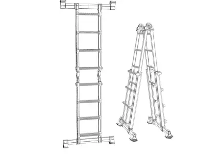 Foldable stepladder 3D model