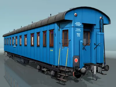 Passenger wagon Yegorov plant Low-poly 3D model