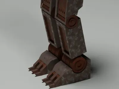 Sci-fi rigged Rusty Robot 3D model