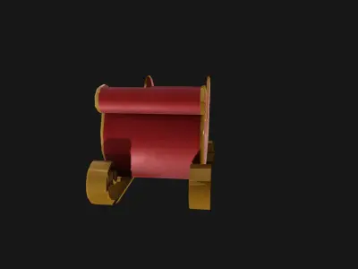 READY TO USE CHRISTMAS SLEIGH Low-poly 3D model