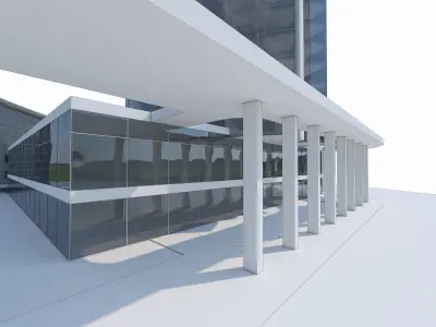 High-rise Office Building 03  Low-poly 3D model