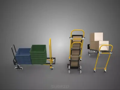 3 MODE POSITION STAIR CLIMBER CONVERTIBLE HAND TRUCK COLLECTION 3D model