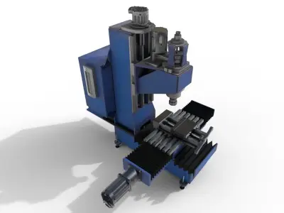 Milling machine Low-poly 3D model get