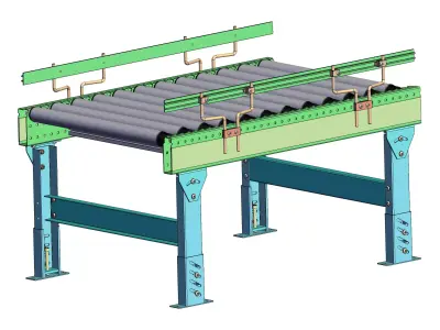 logistics industry roller conveyor line 3D model