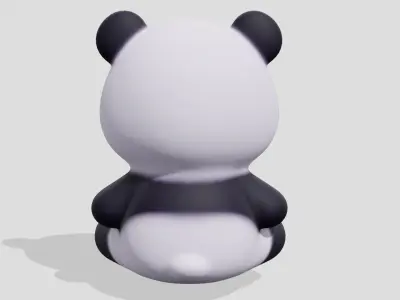 Cute little panda sitting  3D model