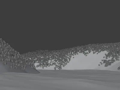 Landscape Model 3D lake in mountains Free low-poly 3D model