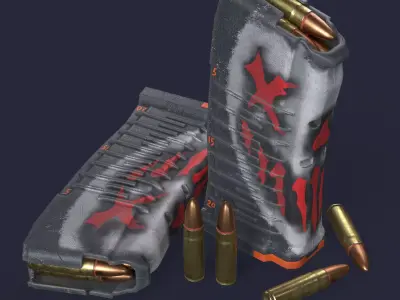 Gun Magazines   Low-poly 3D model