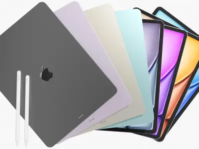 Apple iPad Air 13 2026 WiFi and Cellular with Pencils All Colors 3D model