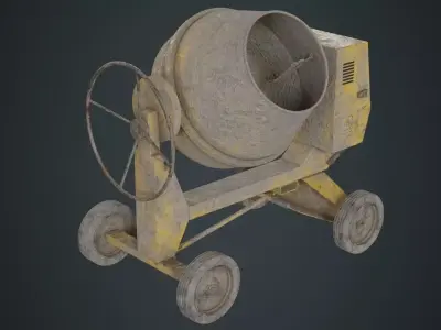 Concrete Mixer 1B Low-poly 3D model