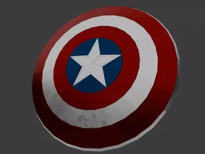 Captain America Shield Free low-poly 3D model