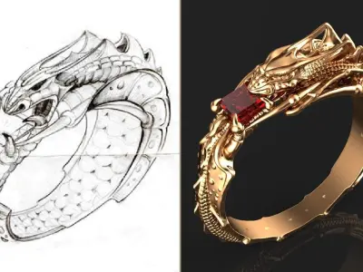 Dragon ring 3D model