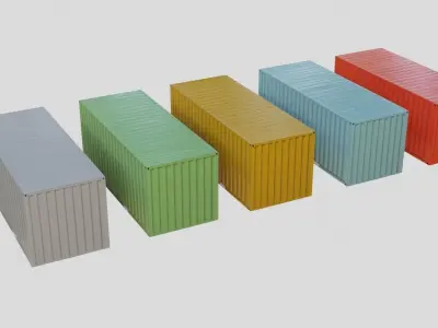 Containers Ultra Low Poly Low-poly 3D model