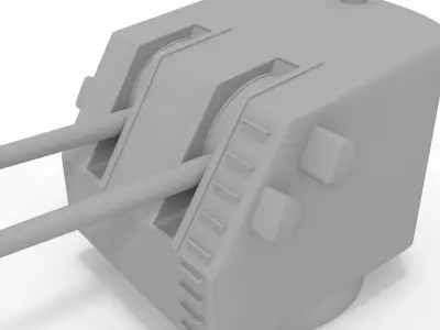 5 Inch US Navy gun 3D Model 3D model