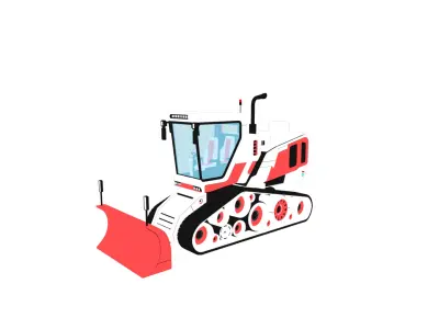 Snow Tractor Low-poly 3D model