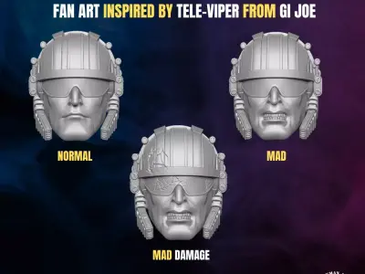 Tele Viper fan Art head sculpt for actionaction figures 3D print model