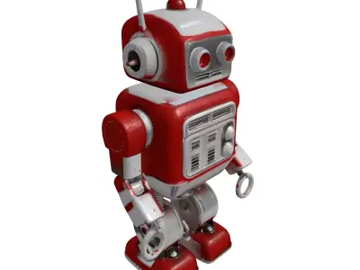 Retro SciFi Robot Toy Model 3D model