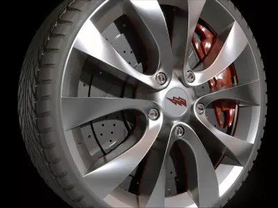Car Tire 3D model by BsTen from CGTrader (Subdivision ready)