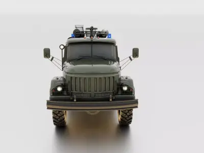 Soviet Army Fire Truck 3D Model Blender Ready 3D model