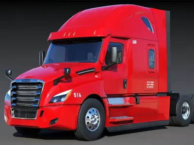 Freightliner Cascadia Sleeper 2024 Low-poly 3D model