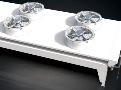 Chiller stainless steel table with three pots 3D model