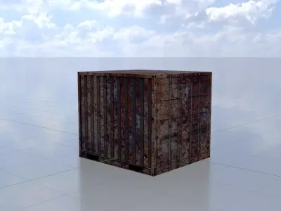 Rusty 6ft Shipping Container Low-poly 3D model