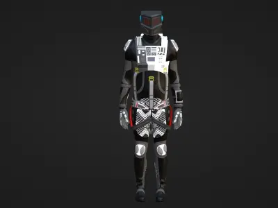 Robot Soldier - Assault Soldier Low-poly 3D model 25