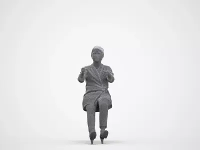 Basics0053 - A set containing 5 models of female adults driving 3D model