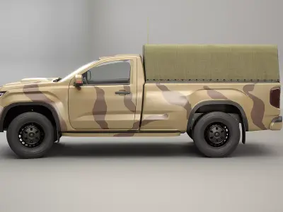 Generic Military Tactical Pickup Desert Camo Low-poly 3D model