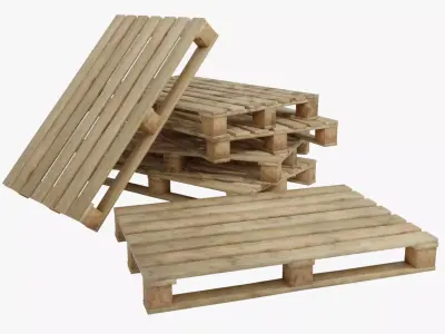 Wooden pallet low poly Free low-poly 3D model