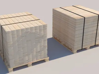Pallet Collection with cargo  3D model